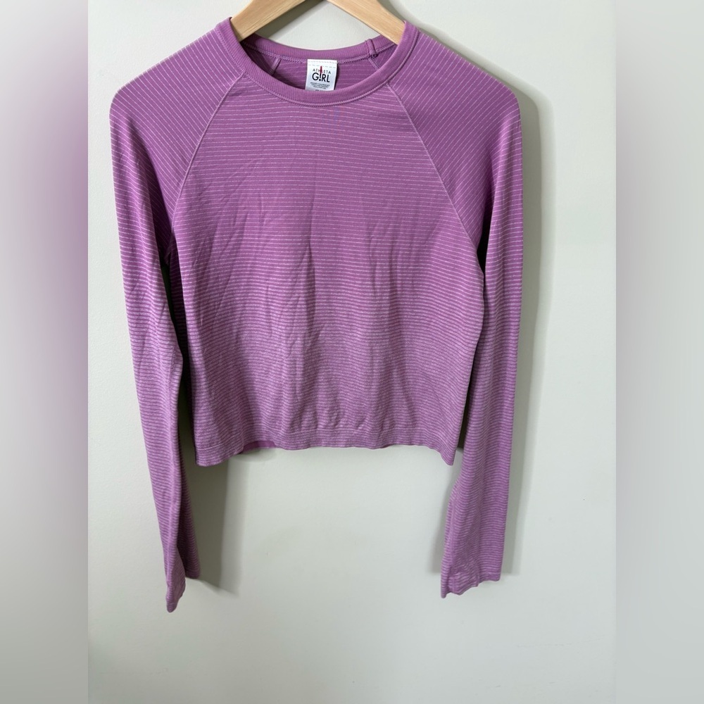 Athleta Girl Power Up Sport Length Long Sleeve Top Size XXL 16 Purple